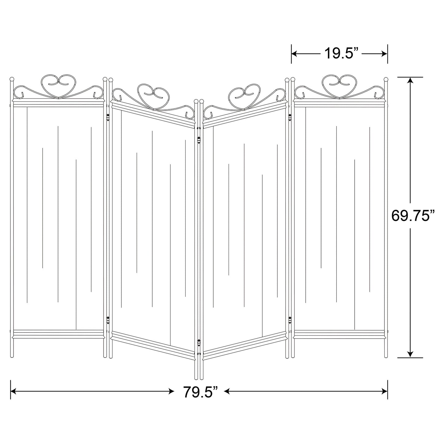 Dove 4-Panel Room Divider Folding Shoji Screen Beige