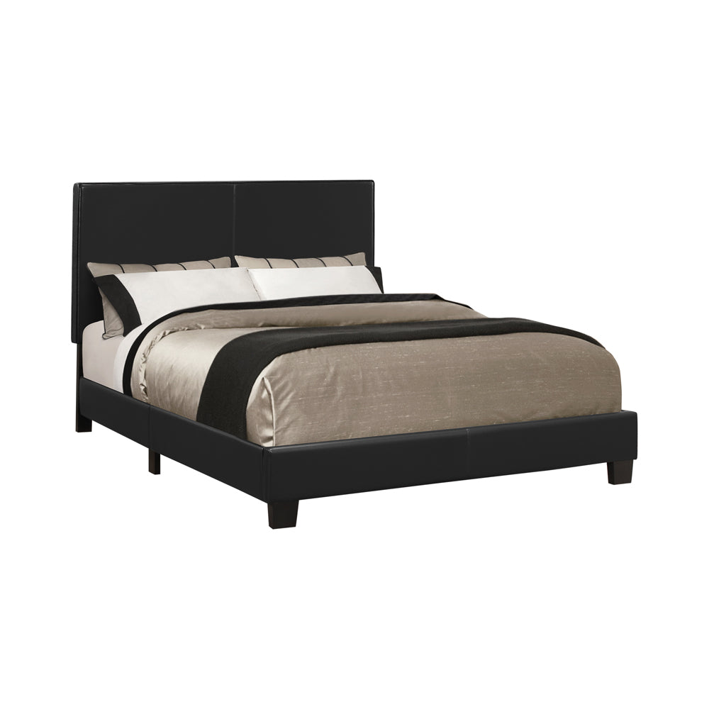 Mauve Upholstered Queen Panel Bed Black