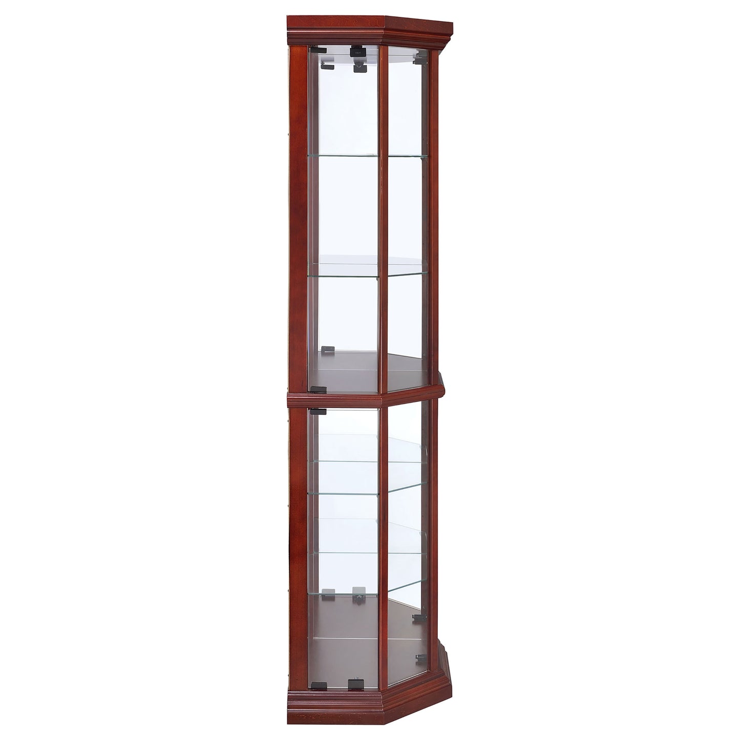 Appledale 6-shelf Corner Curio Display Cabinet Medium Brown