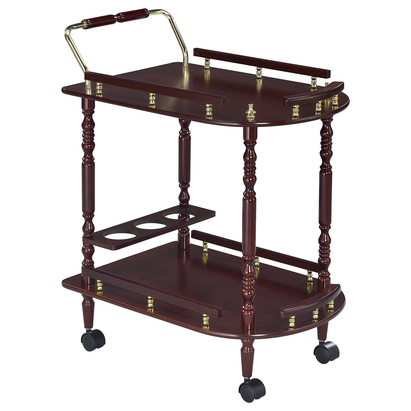 Palmer 2-tier Rectangular Wood Bar Cart Merlot