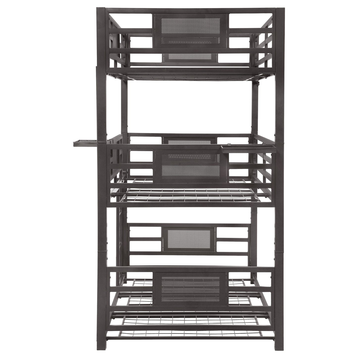 Rogen Metal Twin Triple Bunk Bed Dark Bronze