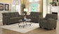 Clementine 3-piece Upholstered Padded Arm Sofa Set Brown