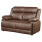 Ellington Upholstered Padded Arm Loveseat Dark Brown