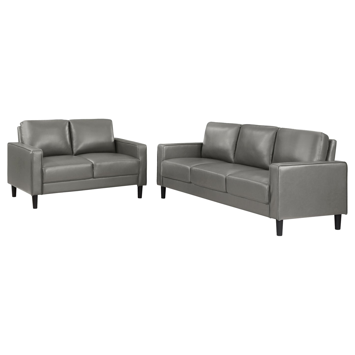 Ruth 2-piece Upholstered Track Arm Sofa Set Grey