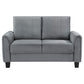 Davis 2-piece Upholstered Rolled Arm Sofa Grey