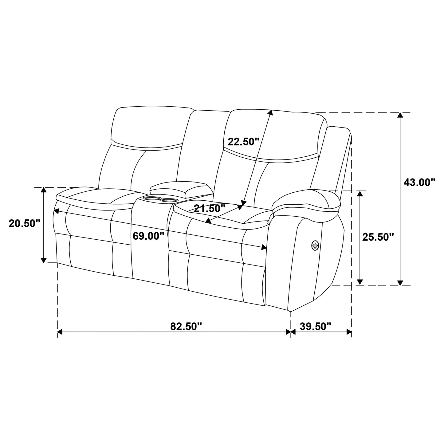 Sycamore Upholstered Power Reclining Sectional Sofa Grey