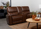 Greenfield Upholstered Power Reclining Loveseat Saddle Brown