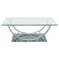 Danville Rectangular U-Shaped Glass Top Coffee Table Chrome