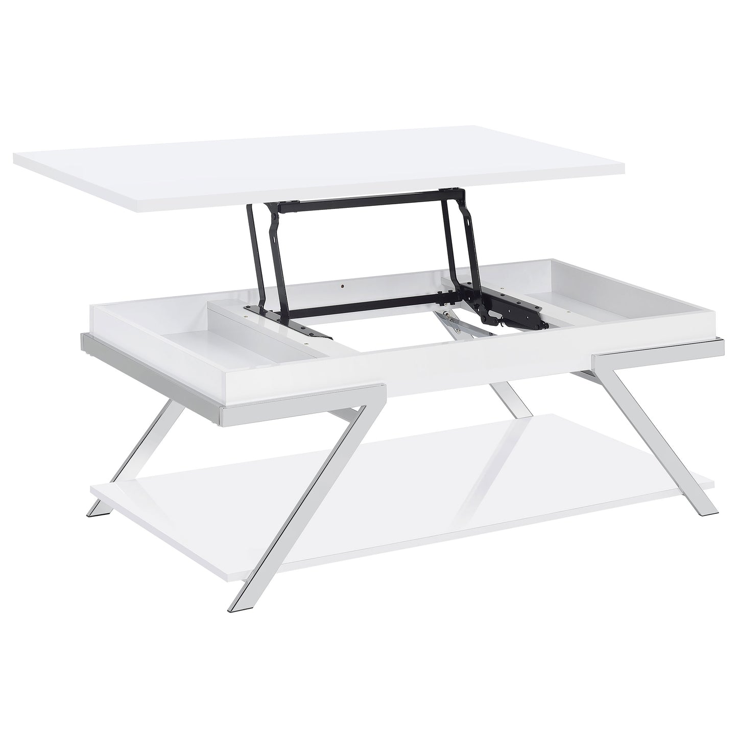 Marcia Rectangular Lift Top Coffee Table White High Gloss