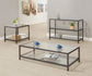 Trini 1-shelf Glass Top Coffee Table Black Nickel