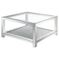 Valentina 1-shelf Square Glass Top Coffee Table Silver