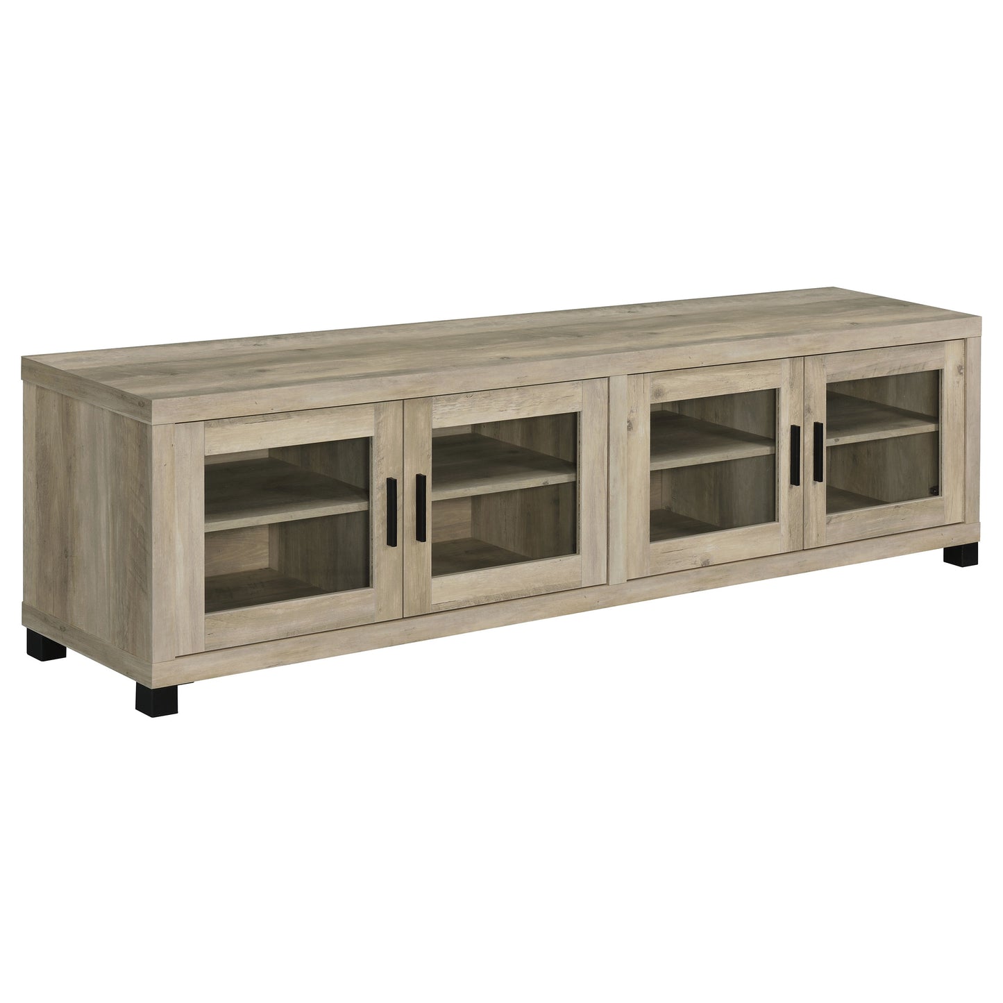 Sachin 4-door Engineered Wood 79" TV Stand Distressed Pine