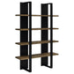 Danbrook 71-inch 4-shelf Bookshelf Black and Aged Walnut