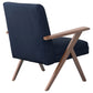 Cheryl Upholstered Wood Arm Accent Chair Dark Blue