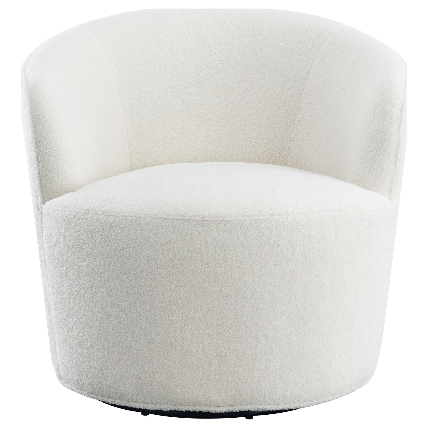 Joyce Upholstered Barrel Back Swivel Chair White