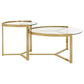 Delia 2-Piece Round Glass Top Nesting Coffee Table Gold