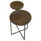 Yael Round Mango Wood Accent Side Table Natural and Gunmetal