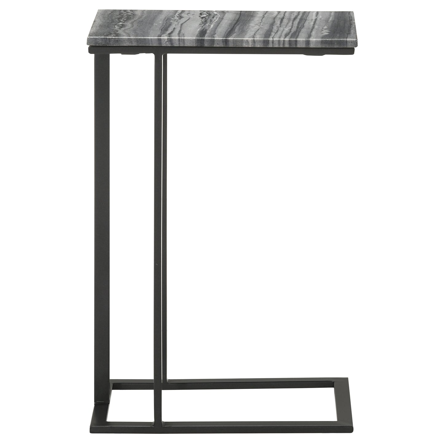 Vicente Marble Top C-Shaped Sofa Side Table Grey