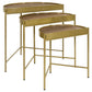 Tristen 3-Piece Demilune Nesting Table Brown and Gold