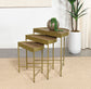 Tristen 3-Piece Demilune Nesting Table Brown and Gold