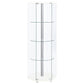 Zahavah 4-shelf Hexagonal Clear Glass Curio Cabinet White