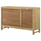 Zamora 3-door Wood Accent Cabinet with Woven Cane Natural